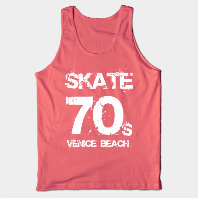 Skate Venice Beach (white letters) Tank Top by Stupid Coffee Designs